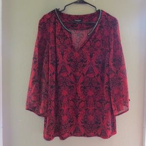 Roz & Ali Sz 2x Blouse w/ Rhinestones accents